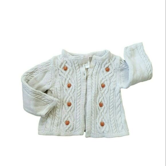 Janie & Jack Pumpkin Cardigan - Picture 1 of 4